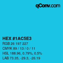 カラーコード: HEX #1AC5E3 | qconv.com