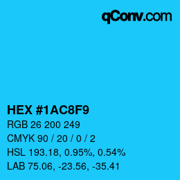 Color code: HEX #1AC8F9 | qconv.com
