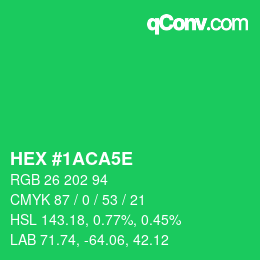 カラーコード: HEX #1ACA5E | qconv.com