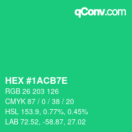 Color code: HEX #1ACB7E | qconv.com
