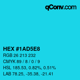 Color code: HEX #1AD5E8 | qconv.com