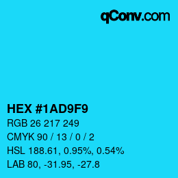 Color code: HEX #1AD9F9 | qconv.com