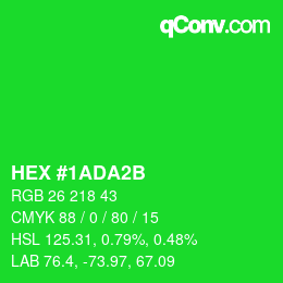 Color code: HEX #1ADA2B | qconv.com