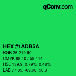 颜色代码: HEX #1ADB5A | qconv.com