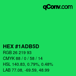 颜色代码: HEX #1ADB5D | qconv.com