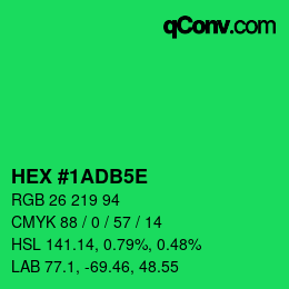颜色代码: HEX #1ADB5E | qconv.com