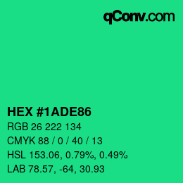 カラーコード: HEX #1ADE86 | qconv.com