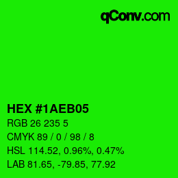 Color code: HEX #1AEB05 | qconv.com