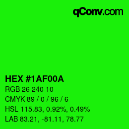 Color code: HEX #1AF00A | qconv.com