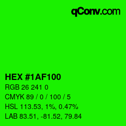颜色代码: HEX #1AF100 | qconv.com