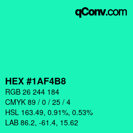 Color code: HEX #1AF4B8 | qconv.com