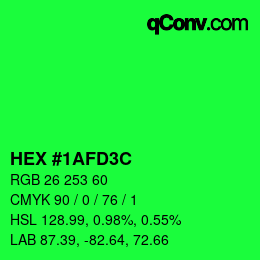 Color code: HEX #1AFD3C | qconv.com