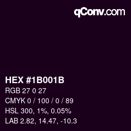 Color code: HEX #1B001B | qconv.com