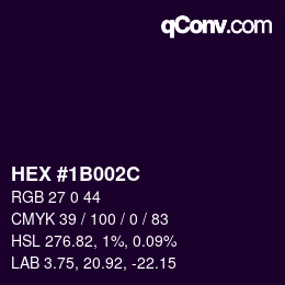 Color code: HEX #1B002C | qconv.com