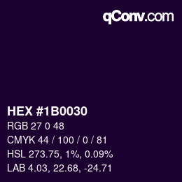 颜色代码: HEX #1B0030 | qconv.com