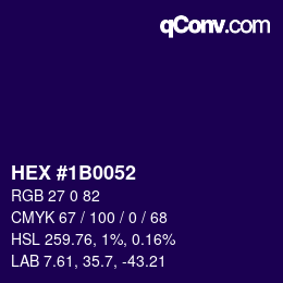 Color code: HEX #1B0052 | qconv.com