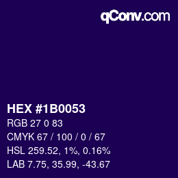 Color code: HEX #1B0053 | qconv.com