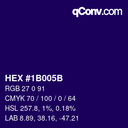 Color code: HEX #1B005B | qconv.com