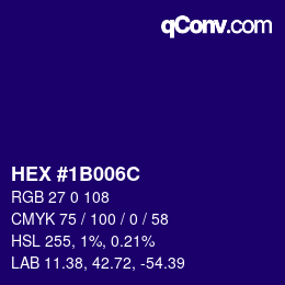 Color code: HEX #1B006C | qconv.com