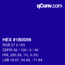 颜色代码: HEX #1B0099 | qconv.com