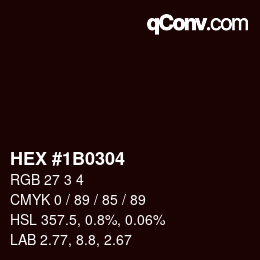 Color code: HEX #1B0304 | qconv.com