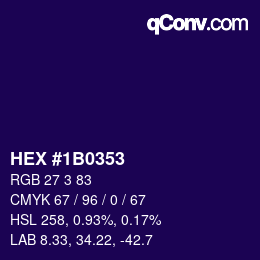 Color code: HEX #1B0353 | qconv.com