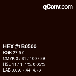 Color code: HEX #1B0500 | qconv.com