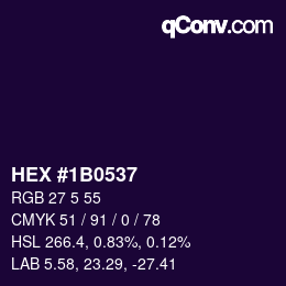 Color code: HEX #1B0537 | qconv.com