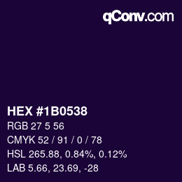 Color code: HEX #1B0538 | qconv.com