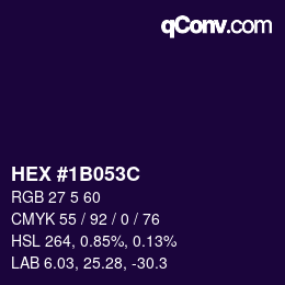 Farbcode: HEX #1B053C | qconv.com