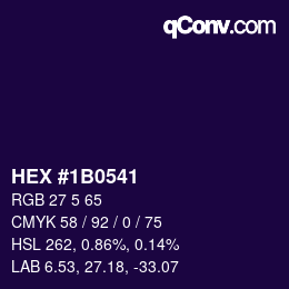 Color code: HEX #1B0541 | qconv.com