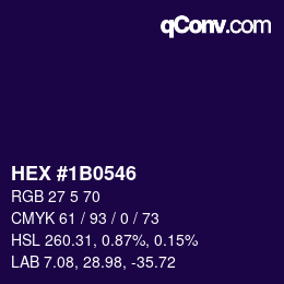 Color code: HEX #1B0546 | qconv.com