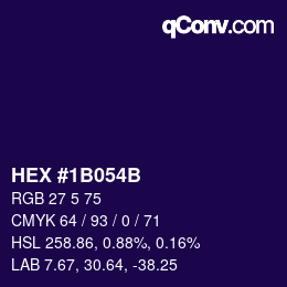 Color code: HEX #1B054B | qconv.com