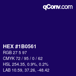 颜色代码: HEX #1B0561 | qconv.com