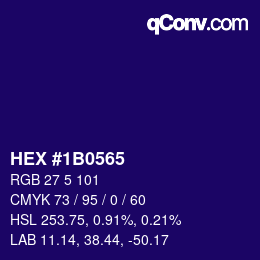 Código de color: HEX #1B0565 | qconv.com