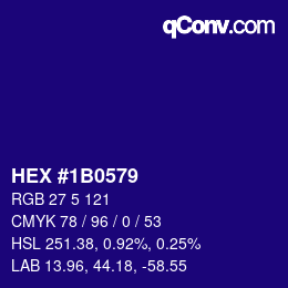 Color code: HEX #1B0579 | qconv.com