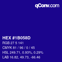 Color code: HEX #1B058D | qconv.com