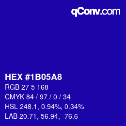 カラーコード: HEX #1B05A8 | qconv.com