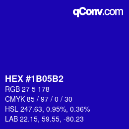 カラーコード: HEX #1B05B2 | qconv.com
