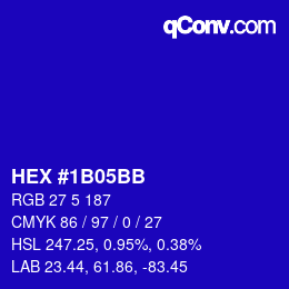 Color code: HEX #1B05BB | qconv.com