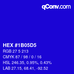 Color code: HEX #1B05D5 | qconv.com