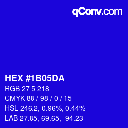 Color code: HEX #1B05DA | qconv.com