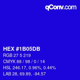 Color code: HEX #1B05DB | qconv.com