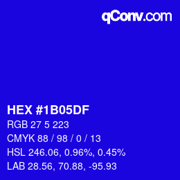 Código de color: HEX #1B05DF | qconv.com