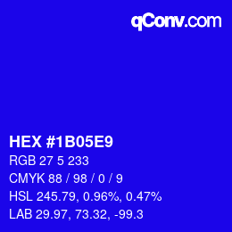 Color code: HEX #1B05E9 | qconv.com