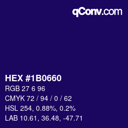 Color code: HEX #1B0660 | qconv.com