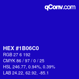 Color code: HEX #1B06C0 | qconv.com