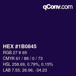 颜色代码: HEX #1B0845 | qconv.com
