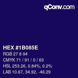 Color code: HEX #1B085E | qconv.com