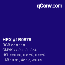 カラーコード: HEX #1B0876 | qconv.com